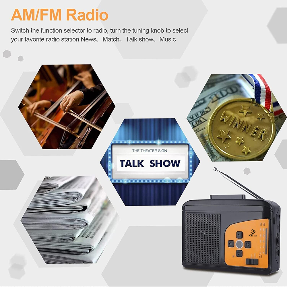 UCEC Tech Portable Cassette Players and Recorders, Audio Music Cassette Tape